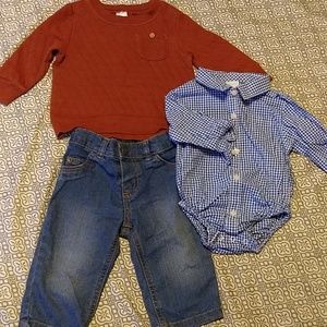 Carter's baby boys set size 6M & Gymboree shirt size 6-12months